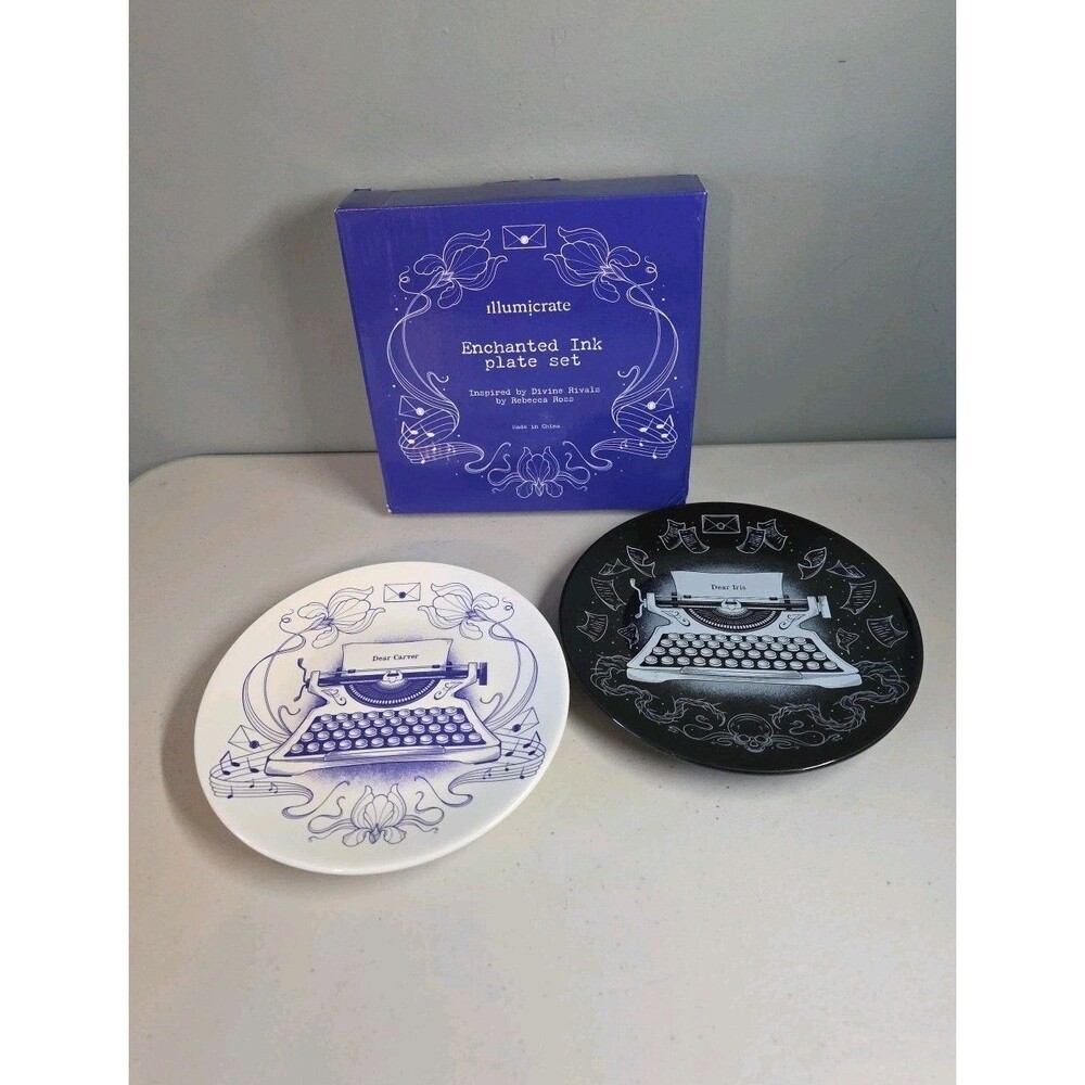 ILLUMICRATE  Enchanted Ink Plate Set [Inspired by Divine Rivals Rebecca Ross]